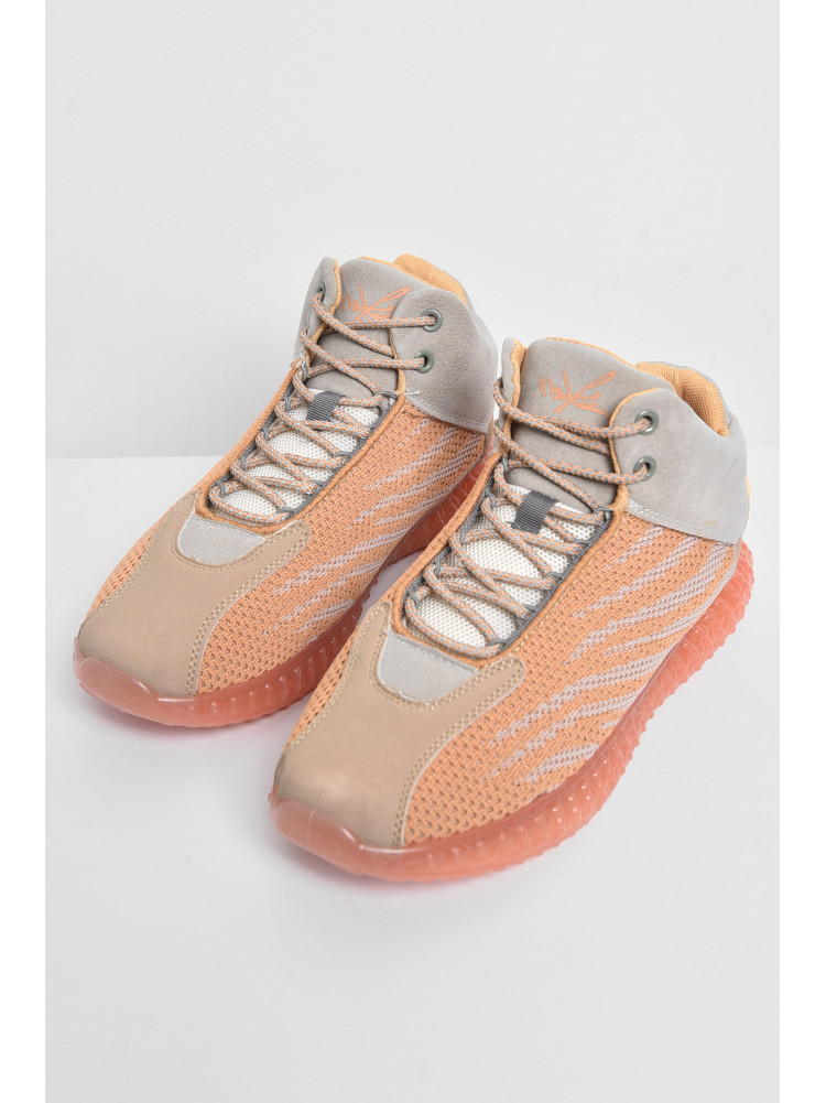 Кросівки чоловічі помаранчевого кольору на шнурівці текстиль М09 172399C