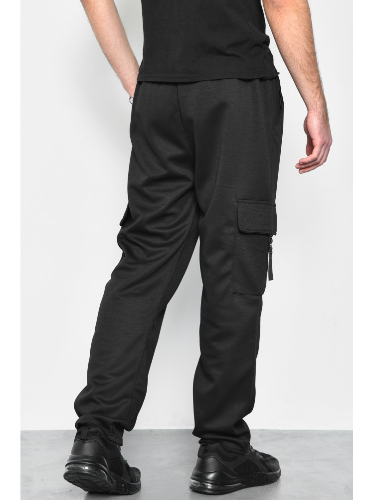 Спортивные штаны мужские полубатальные черного цвета 1404-16 172427C