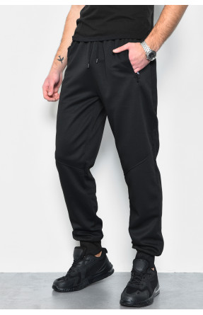 Спортивні штани чоловічі напівбатальні чорного кольору 1403-11 172434C