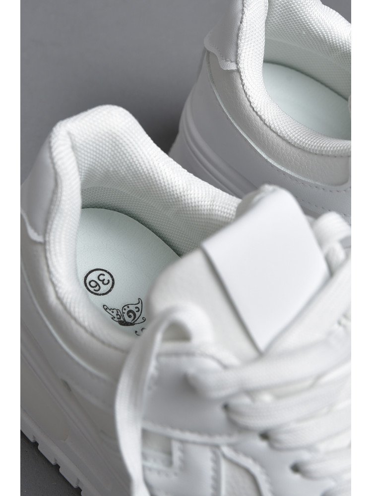 Кроссовки женские белого цвета на шнуровке 95-2 172493C