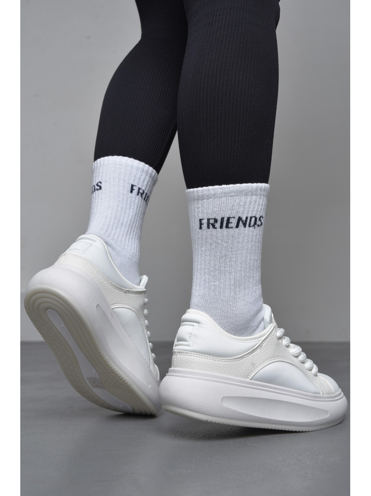Кросівки жіночі білого кольору на шнурівці 82-2 172506C