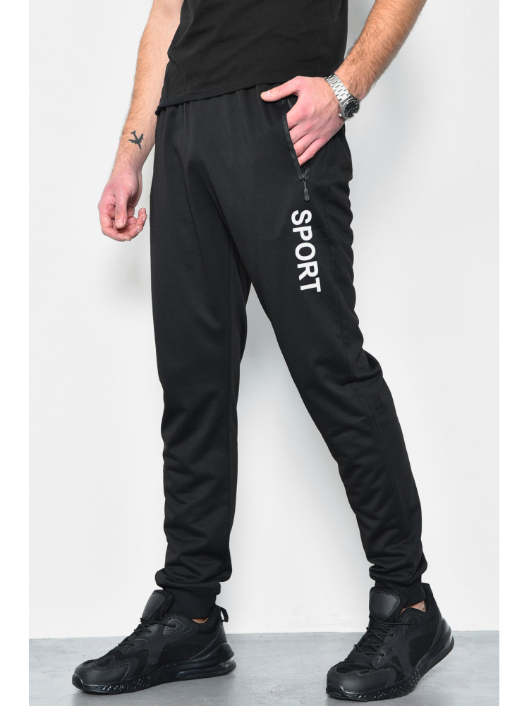 Спортивные штаны мужские черного цвета 2076-6 172572C