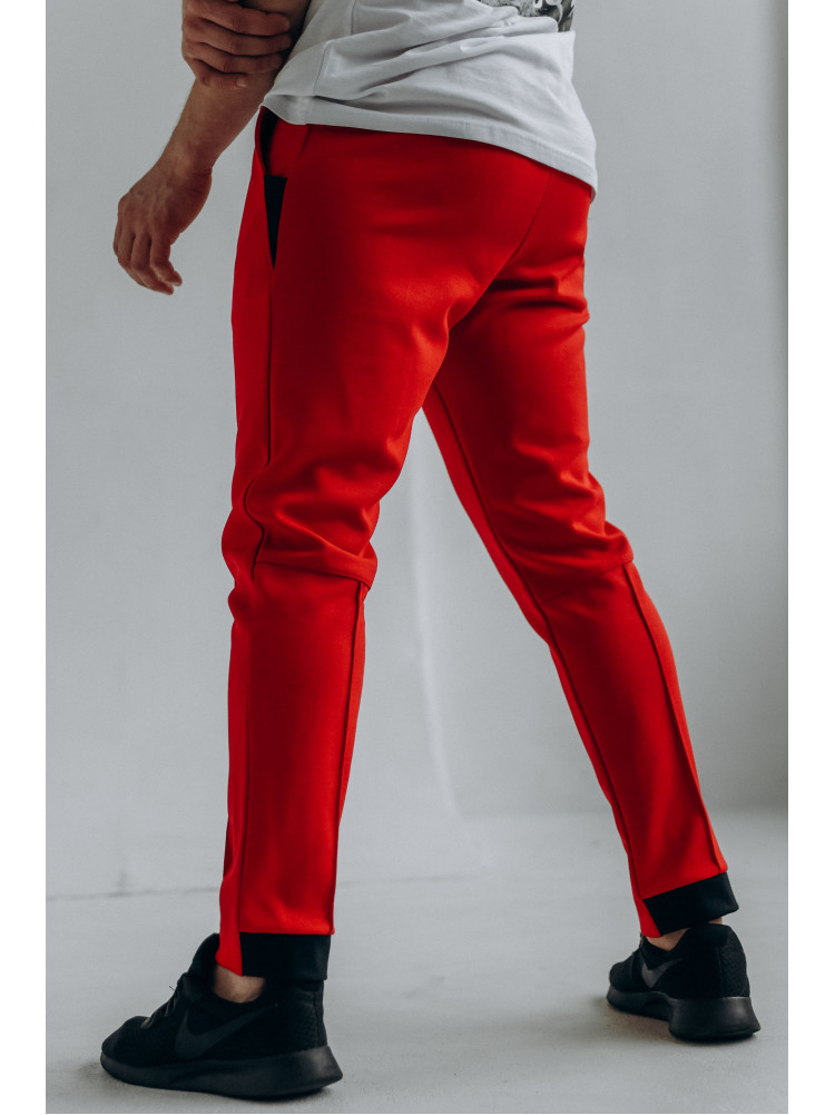 Спортивні штани чоловічі червоного кольору 722-05 172681C