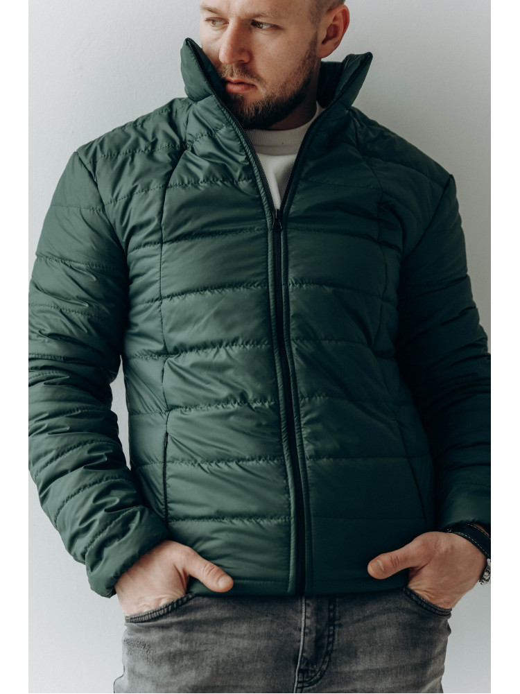 Куртка мужская демисезонная темно-зеленого цвета 077-04 172721C