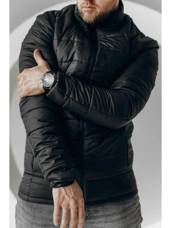 Куртка мужская демисезонная черного цвета 077-01 172741C
