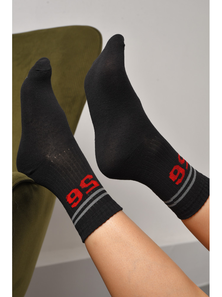 Шкарпетки жіночі спортивні чорного кольору розмір 36-40 564 172753C