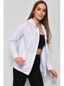 Спортивна кофта жіноча на блискавці білого кольору 756 172756C Спортивна кофта жіноча на блискавці білого кольору 756 172756C