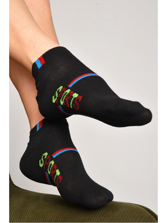 Шкарпетки жіночі спортивні чорного кольору розмір 36-40 190 172774C