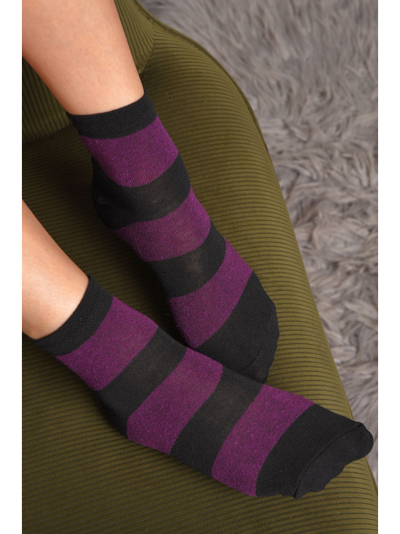 Носки женские демисезонные черно-фиолетового цвета размер 36-40 185 172849C