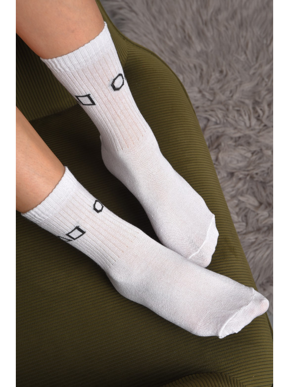 Шкарпетки жіночі демісезонні білого кольору розмір 36-40 584 172855C