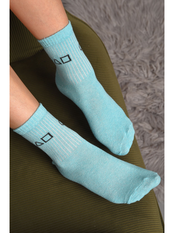 Шкарпетки жіночі демісезонні бірюзового кольору розмір 36-40 584 172859C