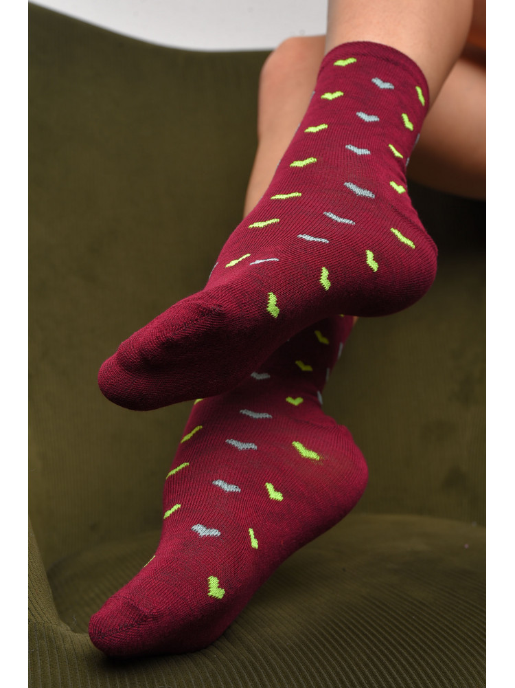 Шкарпетки жіночі демісезонні бордового кольору розмір 36-40 112 172886C