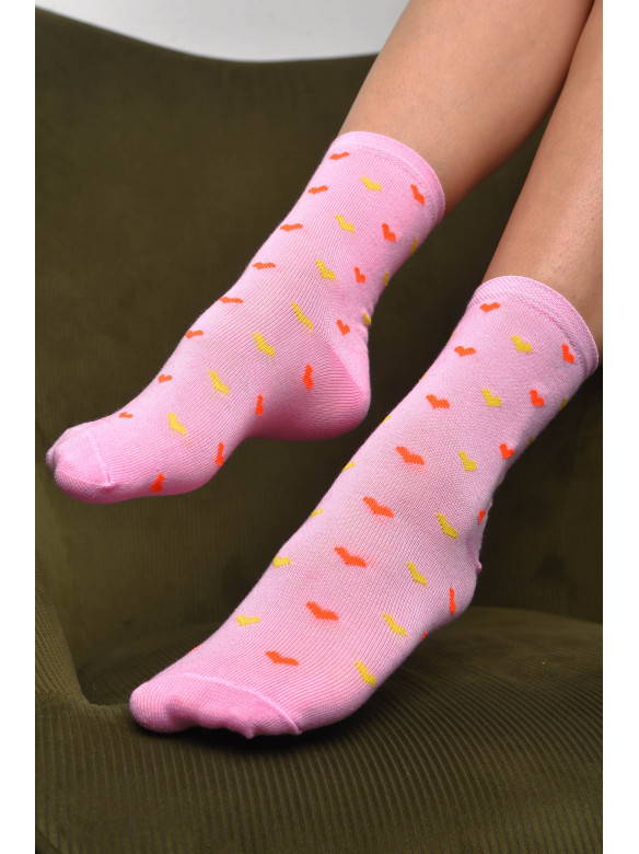 Шкарпетки жіночі демісезонні рожевого кольору розмір 36-40 112 172889C