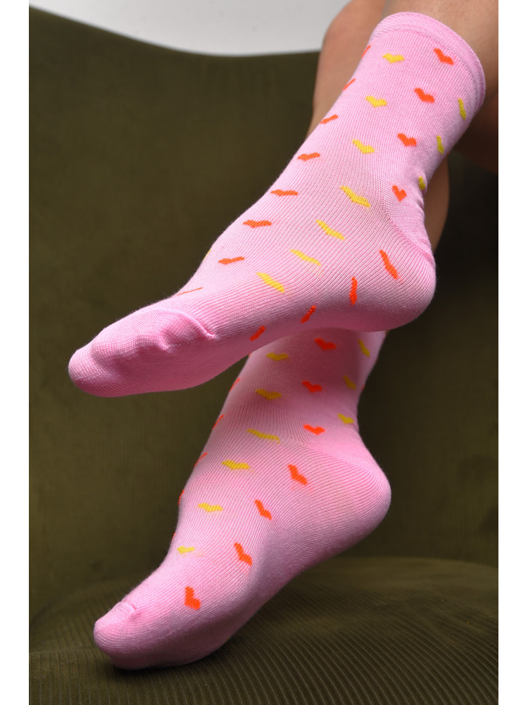 Шкарпетки жіночі демісезонні рожевого кольору розмір 36-40 112 172889C