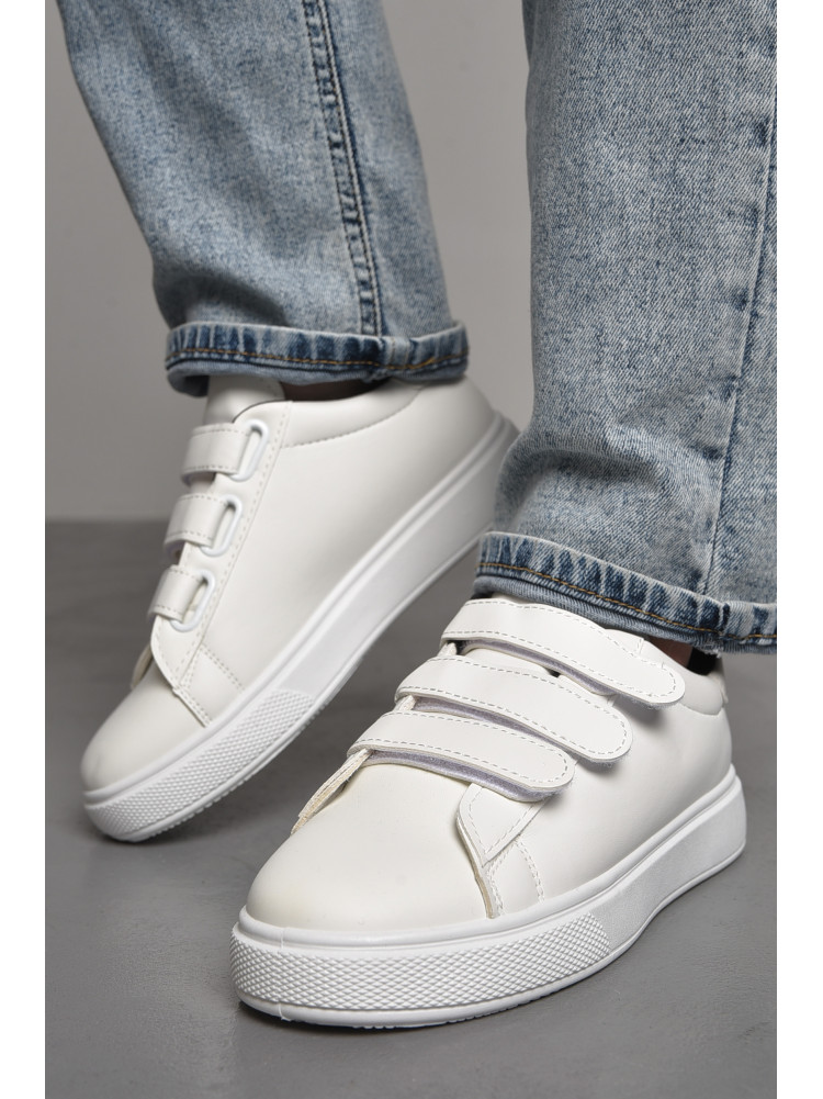 Кросівки жіночі білого кольору на ліпучці 150-405 172908C