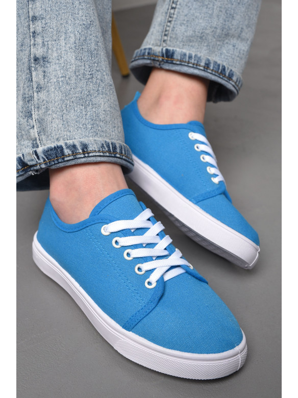 Мокасини жіночі блакитного кольору на шнурівці 2341 172968C