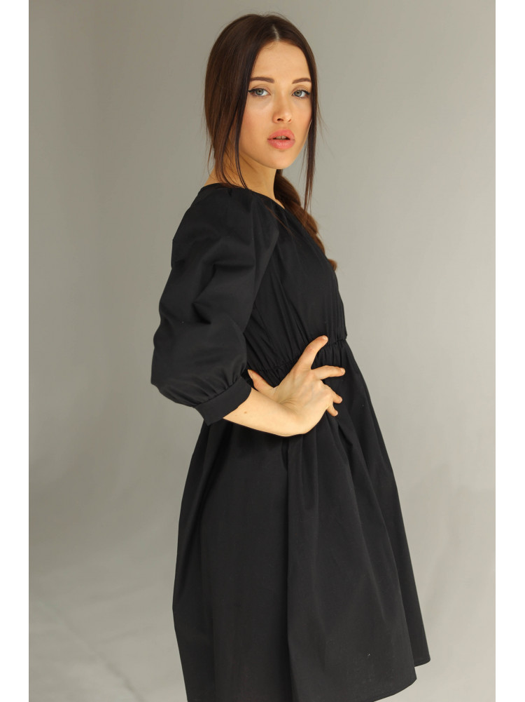 Платье женское однотонное  черного цвета 802-01 173004C