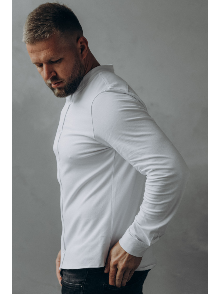 Рубашка мужская трикотажная белого цвета 515-01 173012C