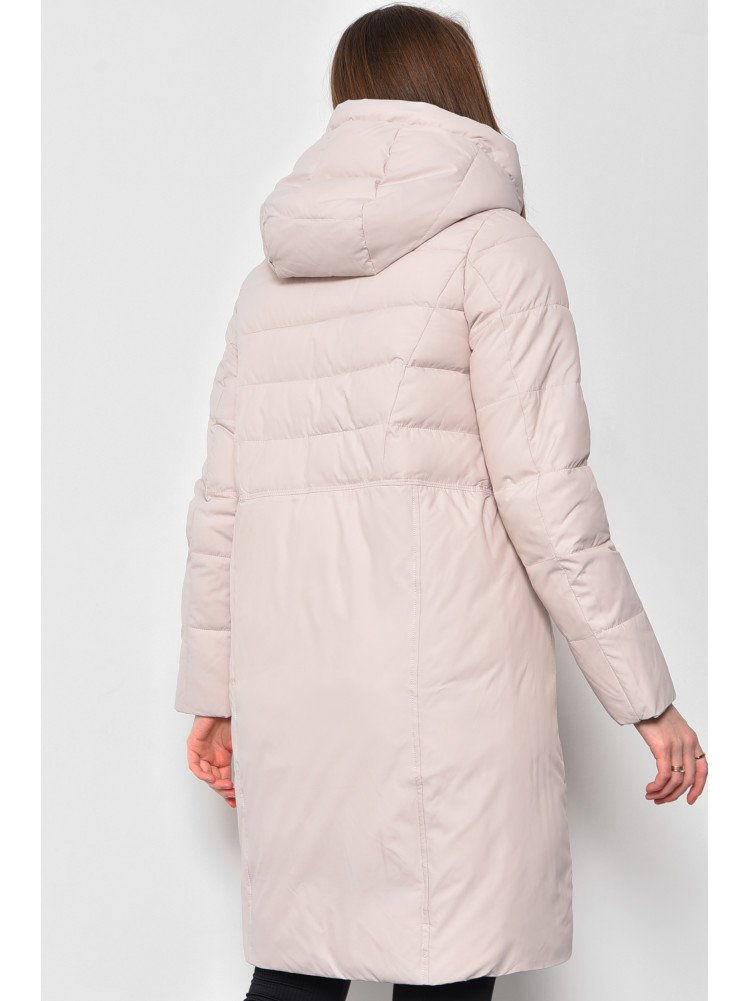 Куртка женская еврозима бежевого цвета 7050-1 173093C