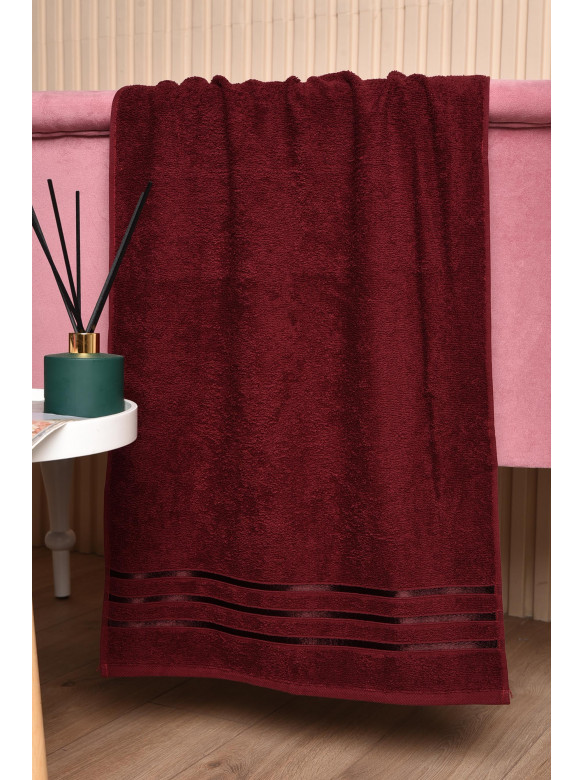 Рушник для обличчя махровий бордового кольору 173146C