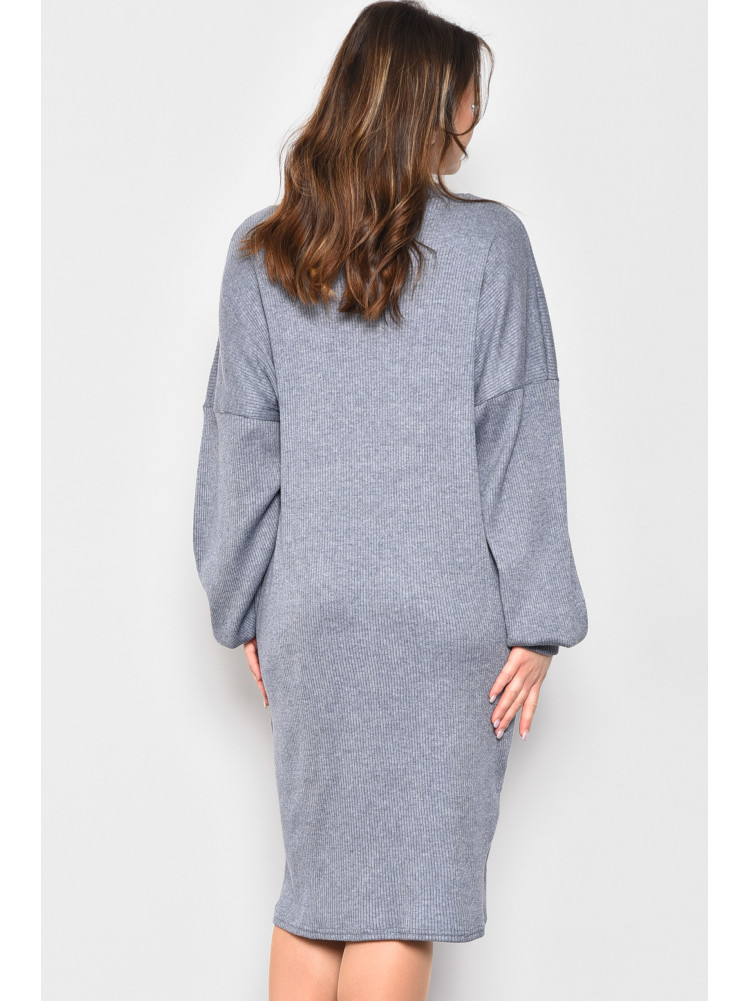 Платье женское полубатальное трикотажное серого цвета 5085 173149C