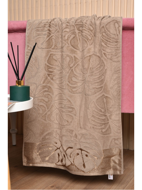 Полотенце для лица махровое светло-коричневого цвета 173159C