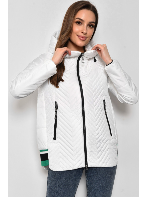 Куртка жіноча демісезонна білого кольору 8044 173192C