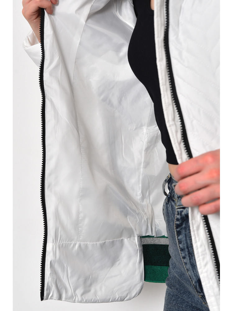 Куртка женская демисезонная белого цвета 8044 173192C