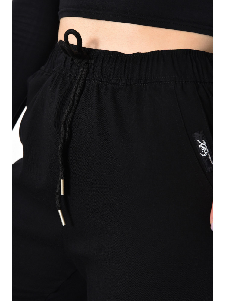 Штани жіночі напівбатальні чорного кольору 551-6 173323C