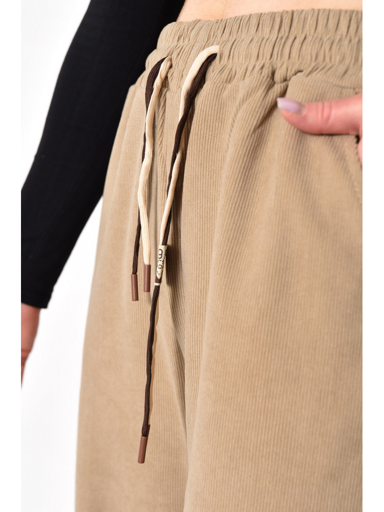 Штани жіночі напівбатальні розкльошені бежевого кольору 9662-2 173327C