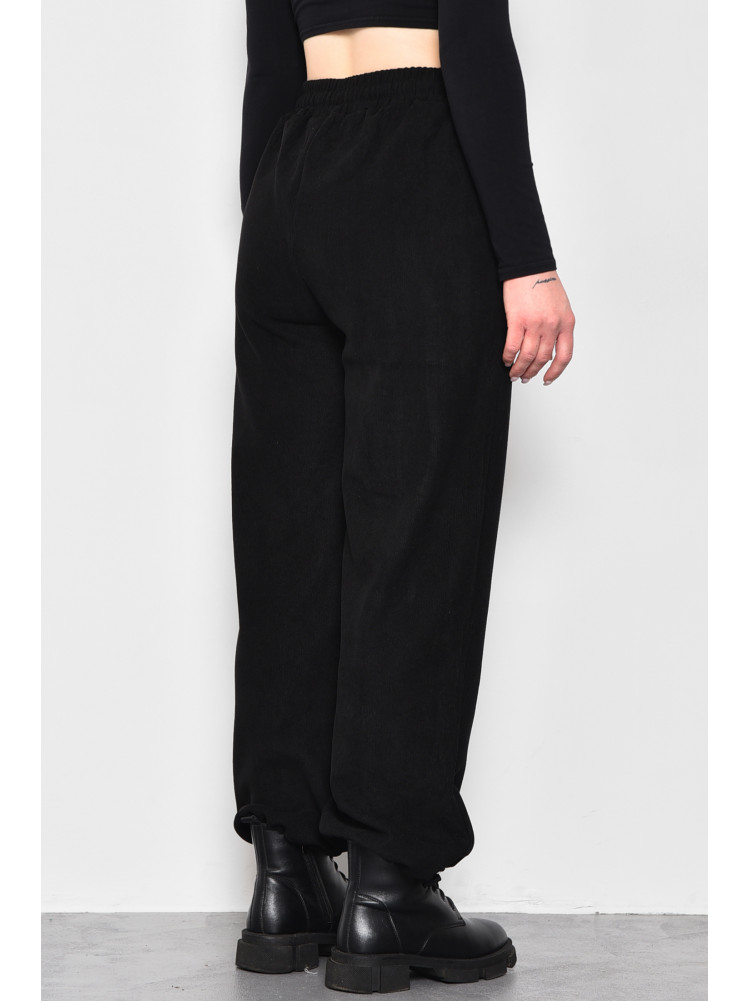 Штани жіночі напівбатальні розкльошені чорного кольору 9662-2 173331C