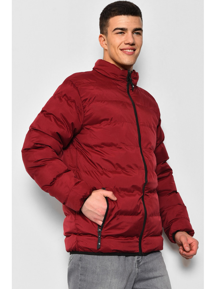 Куртка мужская демисезонная бордового цвета 8088 173357C