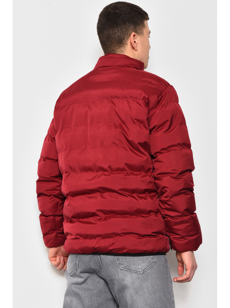 Куртка чоловiча демicезонна бордового кольору 8088 173357C