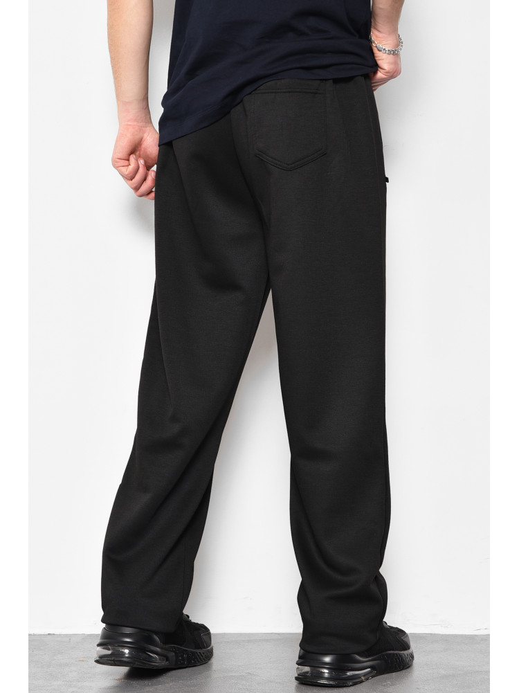 Спортивні штани чоловічі напівбатальні чорного кольору 1403-12 173397C