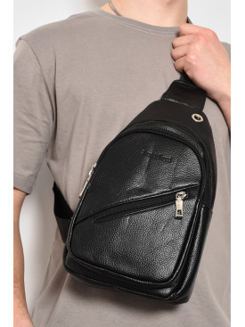 Бананка чоловіча з екошкіри чорного кольору 339 173398C Бананка чоловіча з екошкіри чорного кольору 339 173398C