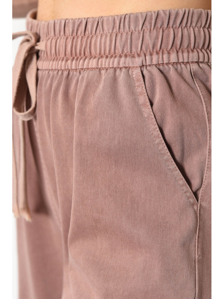 Штаны женские расклешенные полубатальные пудрового цвета 560-2 173435C