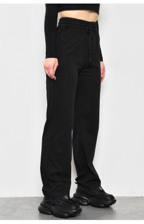 Штаны женские расклешенные полубатальные черного цвета 560-2 173439C