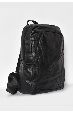 Рюкзак чоловічий з екошкіри чорного кольору 450-40 173442C