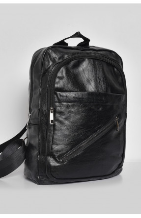 Рюкзак чоловічий з екошкіри чорного кольору 450-43 173443C