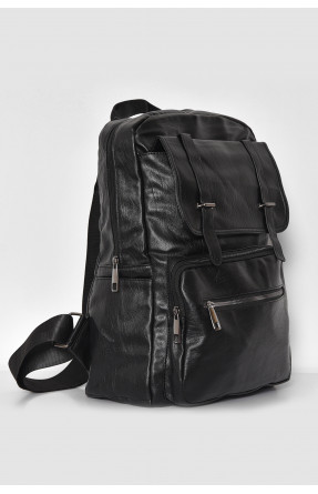 Рюкзак чоловічий з екошкіри чорного кольору 450-45 173447C