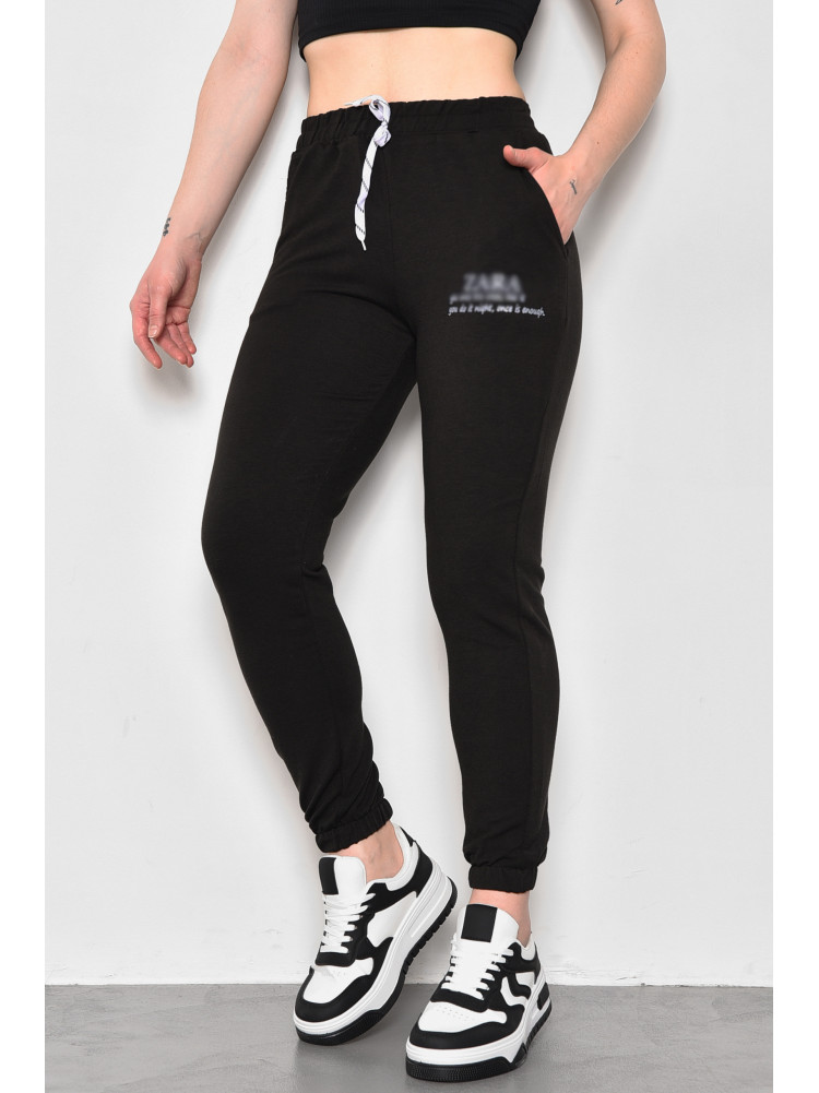 Спортивные штаны женские черного цвета 203 173481C