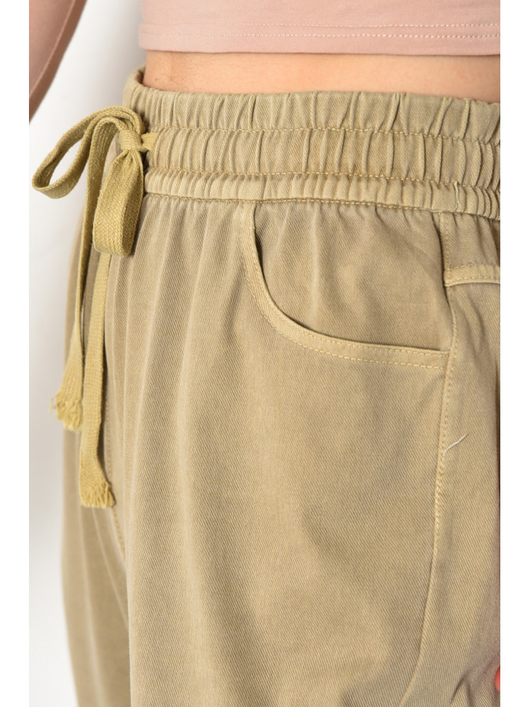 Штани жіночі напівбатальні бежевого кольору 4058 173489C