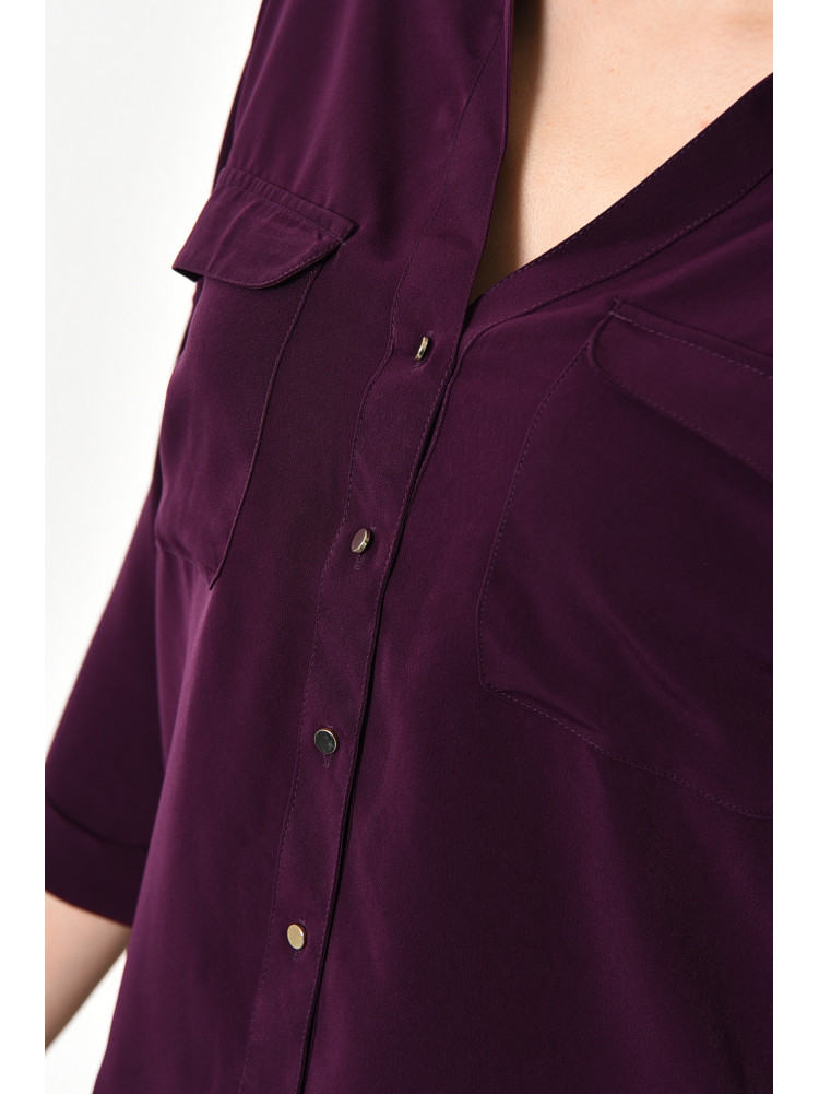 Рубашка женская с коротким рукавом бордового цвета 173567C