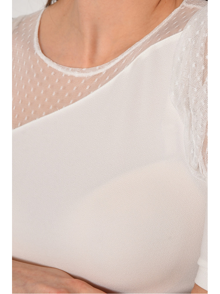 Блуза женская с коротким рукавом белого цвета 173644C