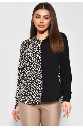 Рубашка женская с принтом черного цвета 173762C