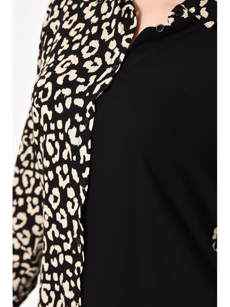 Сорочка жіноча з принтом чорного кольору 173762C