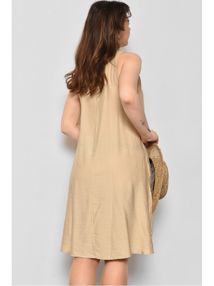 Сукня жіноча однотонна бежевого кольору 173771C