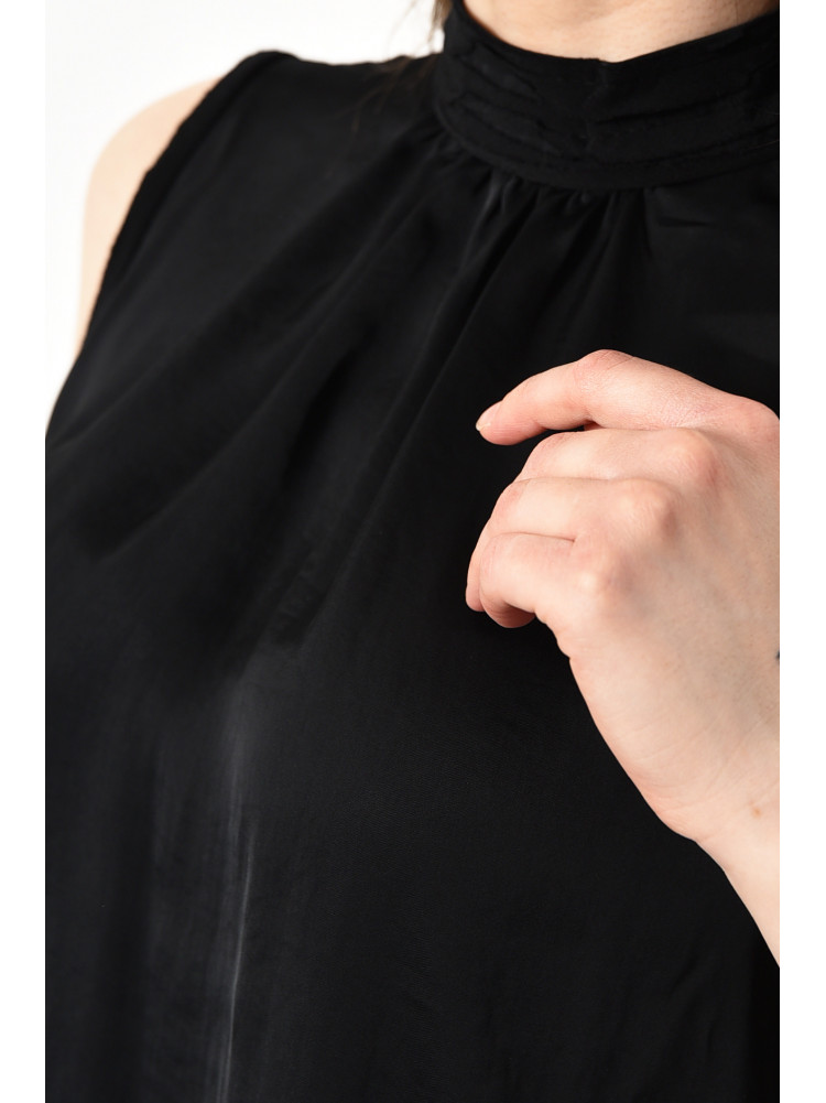 Блуза женская без рукавов черного цвета 173774C