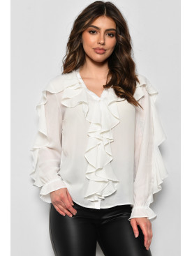 Блуза женская белого цвета 173817C Блуза женская белого цвета 173817C