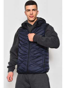 Жилетка чоловіча демісезонна темно-синього кольору 8211 174081C